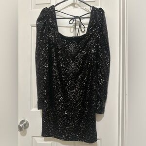 Embellished Black bodycon dress